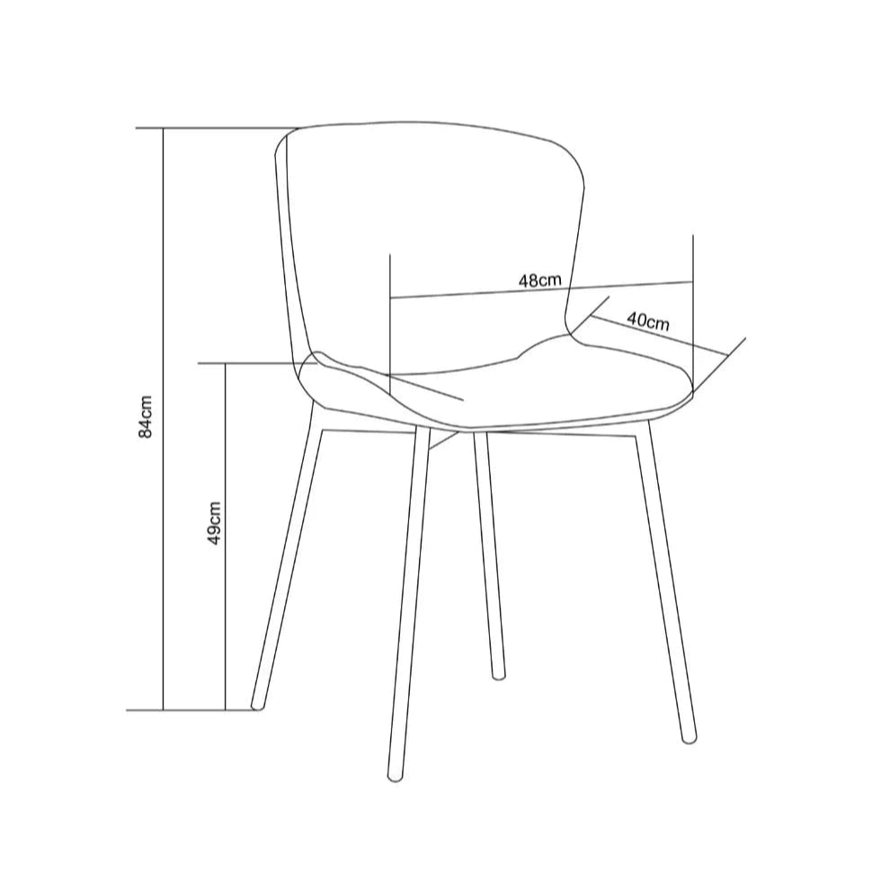 Lot de 4 chaises de bureau ELEN – Velours gris & structure en acier doré - Decora Home