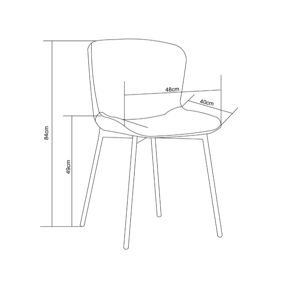 Lot de 4 chaises de bureau ELEN – Velours gris & structure en acier doré - Decora Home