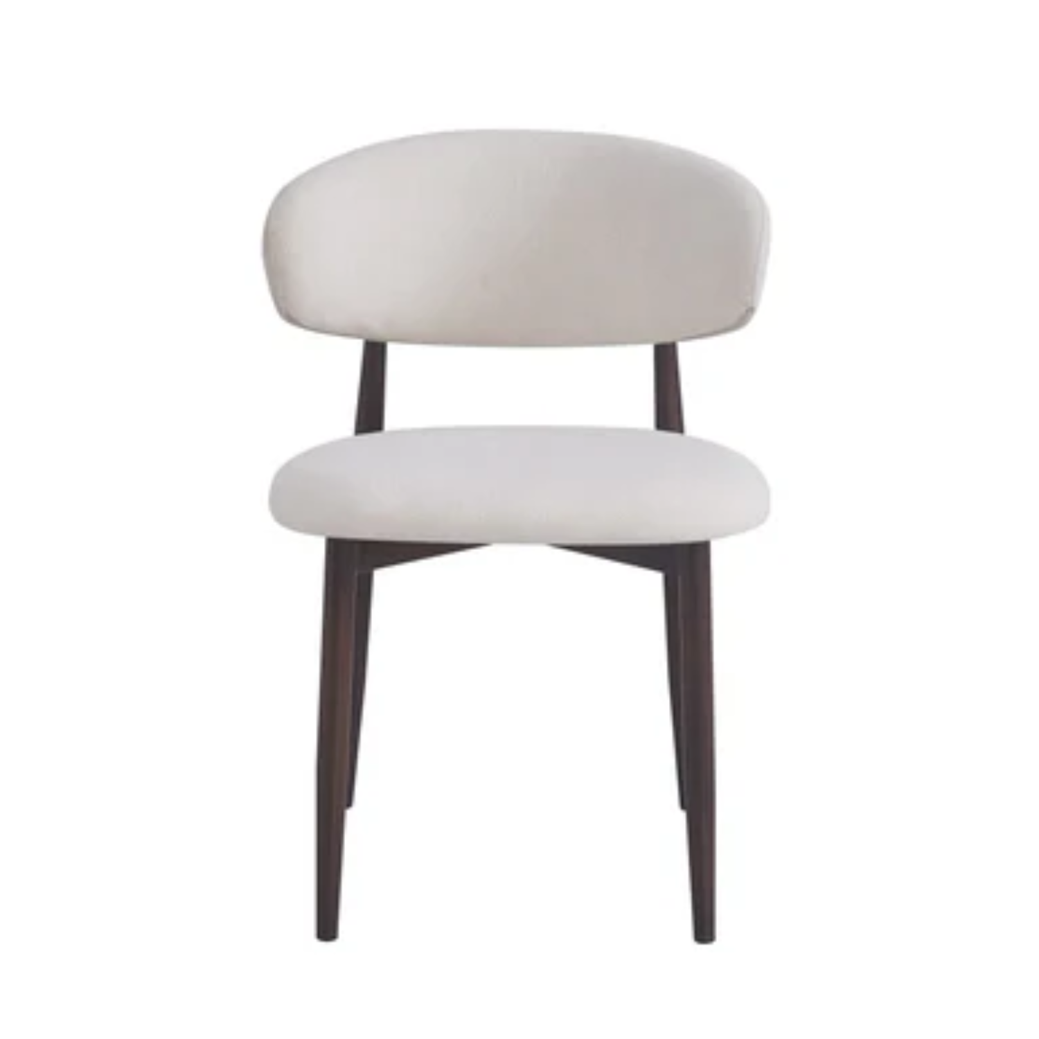 Lot de 2 chaises en velours beige – Pieds effet bois grain beige, noyer grain moka ou noyer grain beige