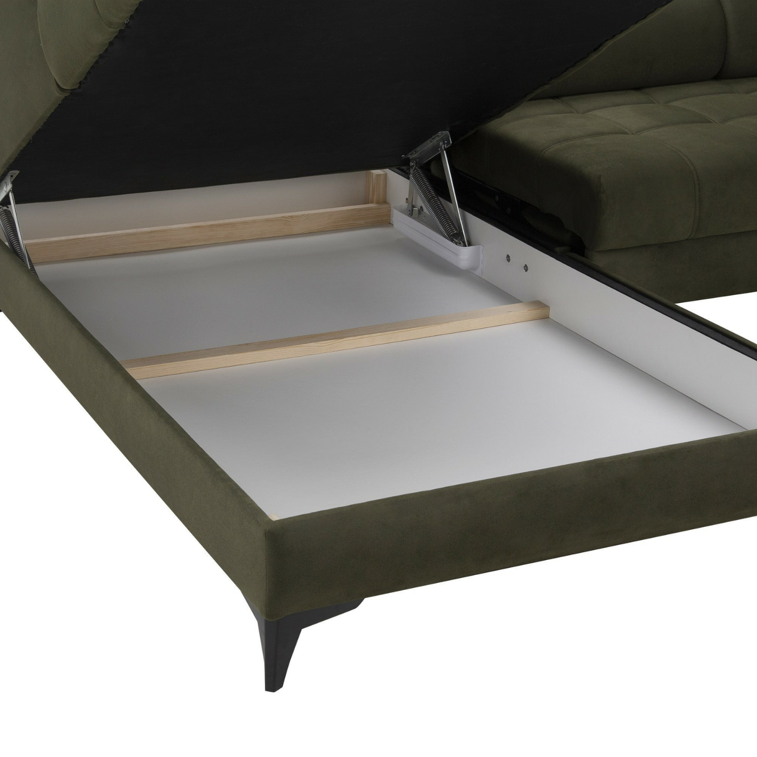 Canapé d’angle fonction couchage, rangement et chargeur téléphone à induction