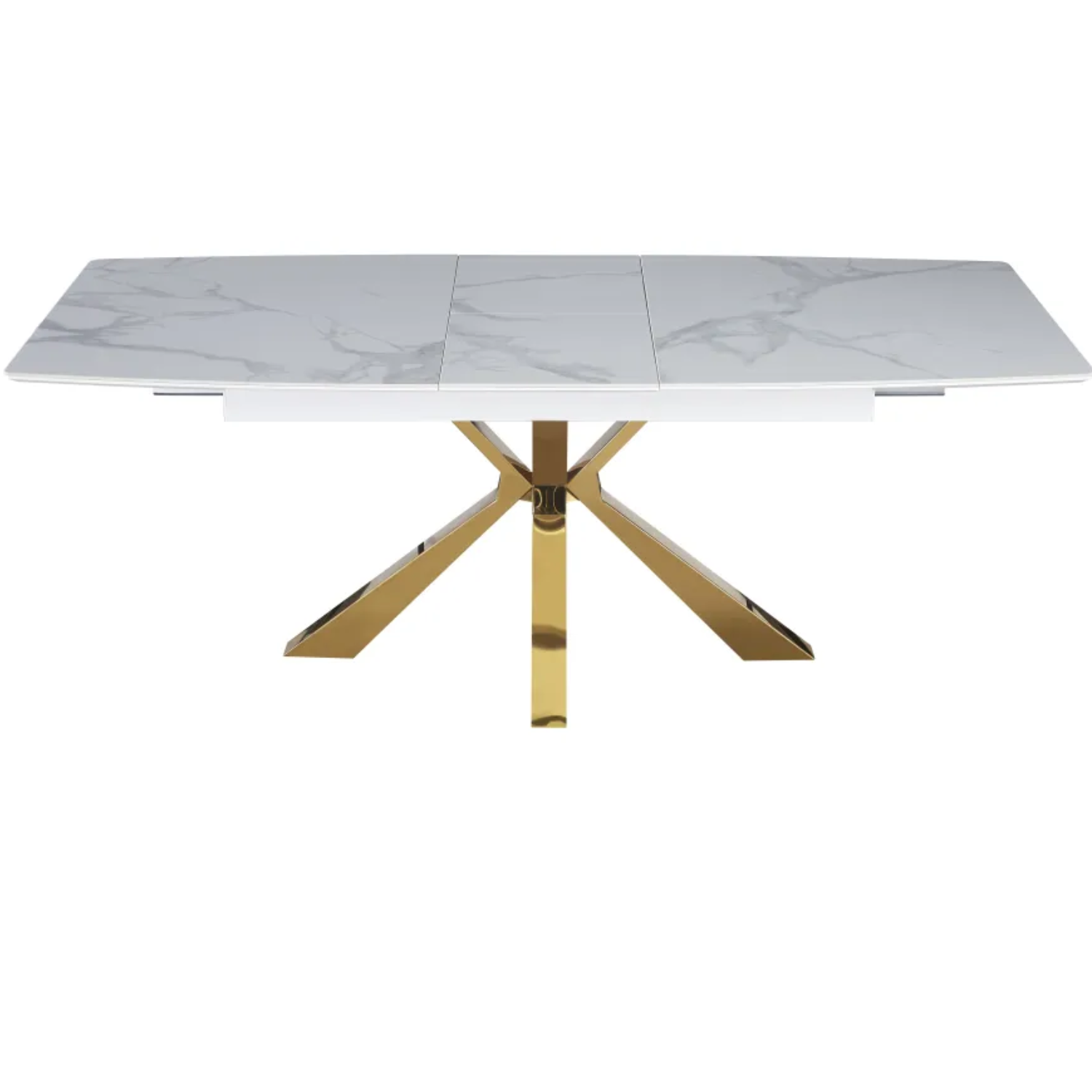 Table a manger extensible en marbre et pieds métallique