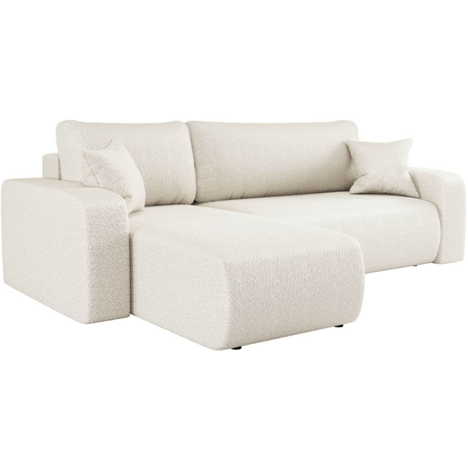 Canapé d'angle convertible et réversible 4 places en tissu bouclette