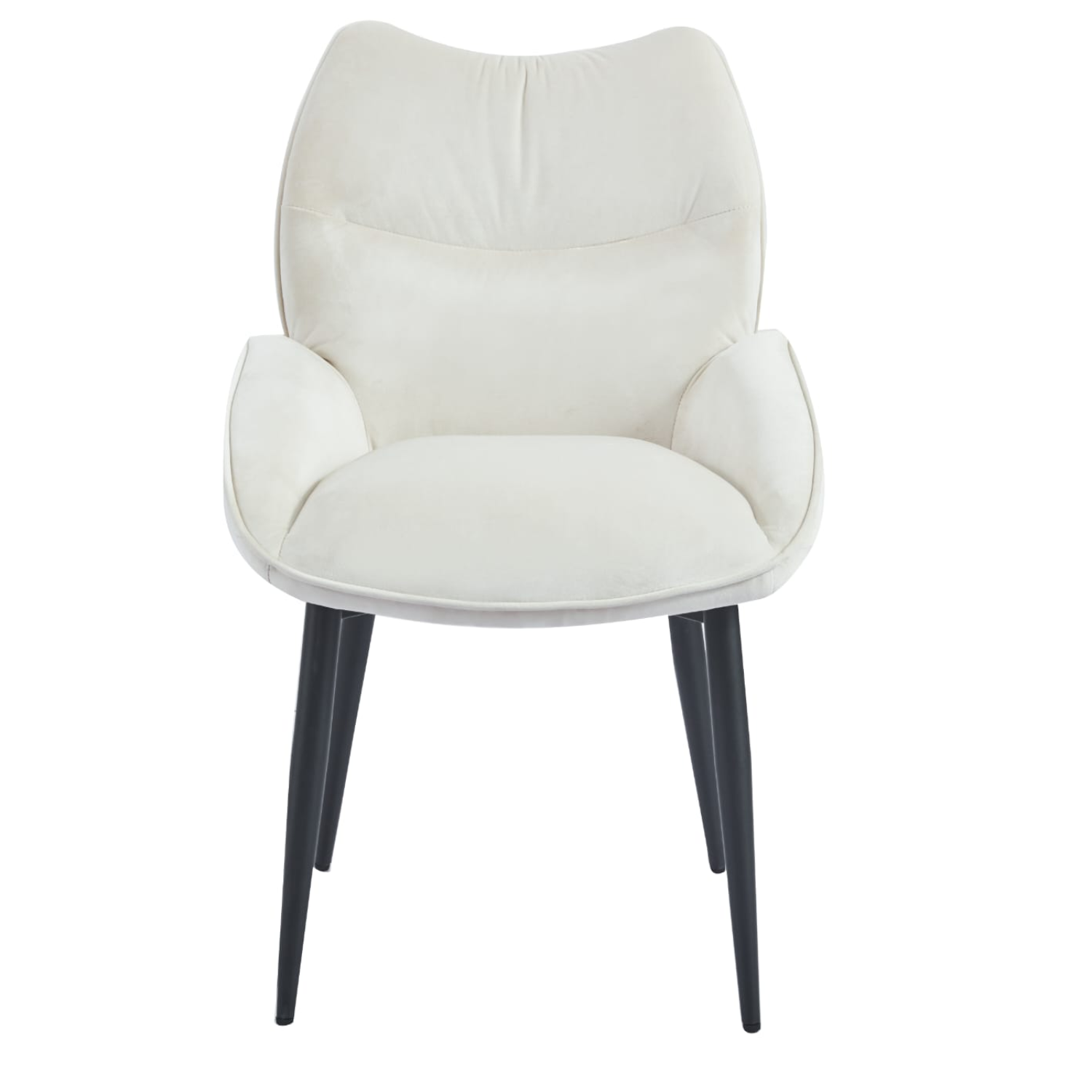 chaise Assise ergonomique en velours & pieds métal