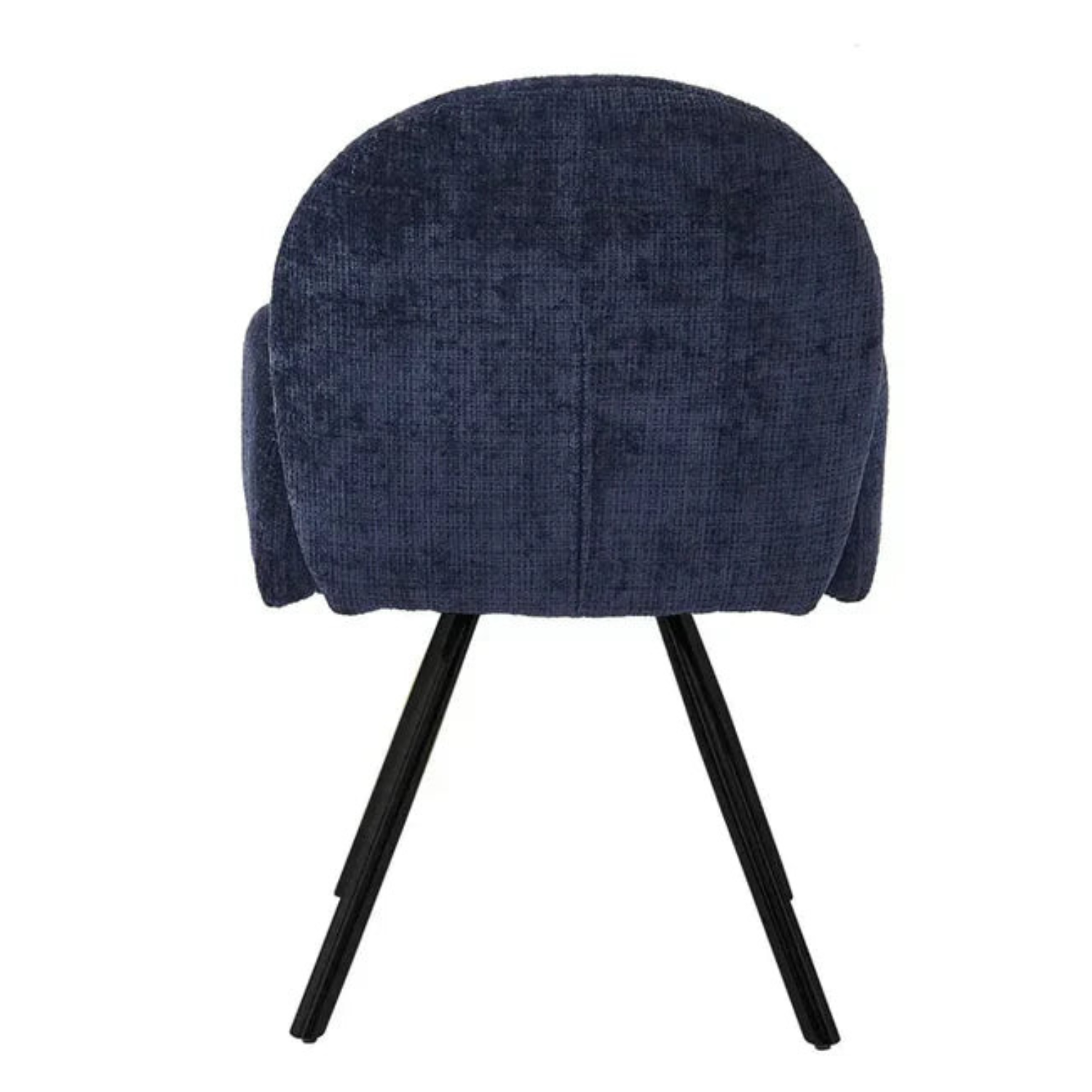 Chaise en tissu chenille avec dossier haut – Piètement en acier doré, argenté ou noir