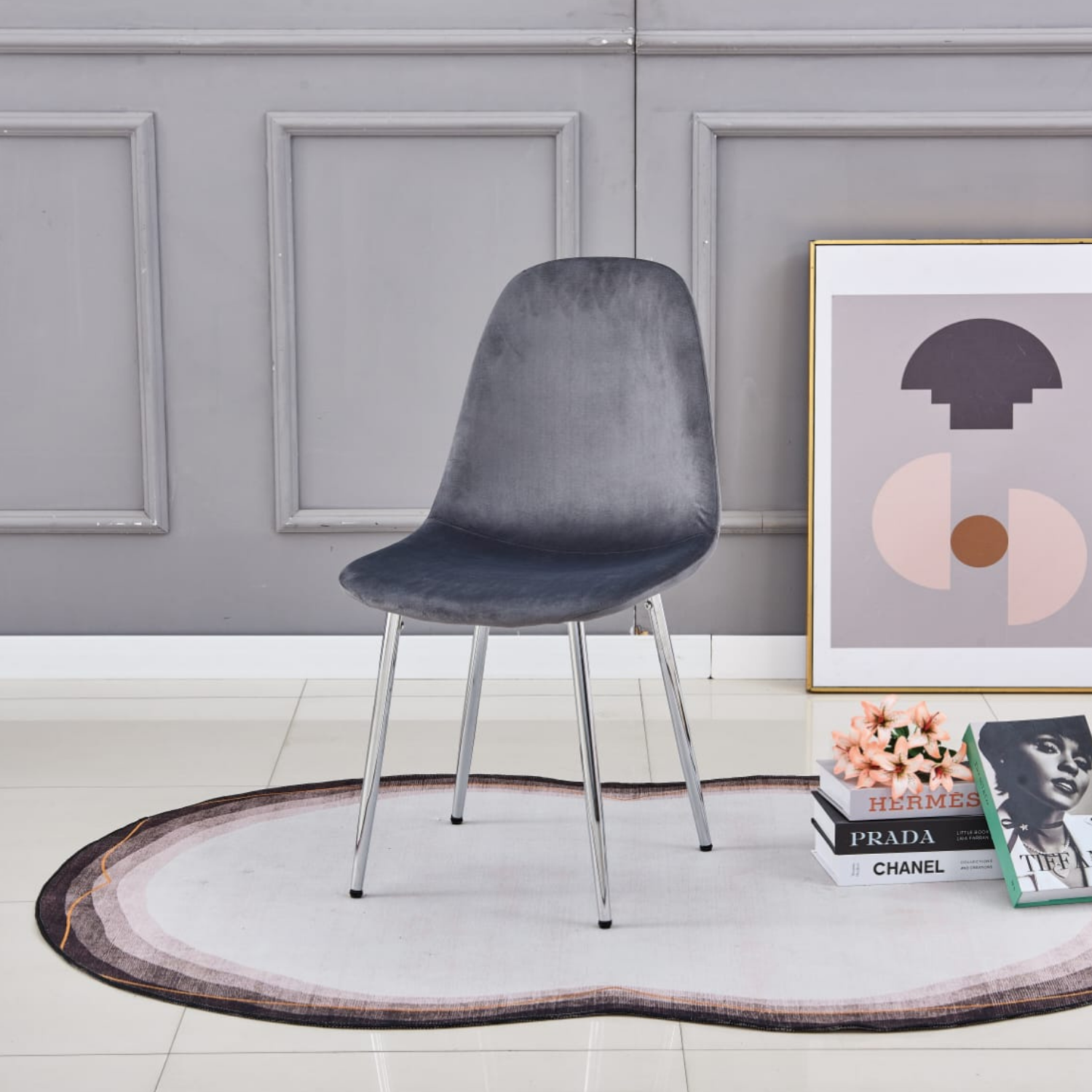 Chaises Scandinaves en Velours  – Couleurs Tendance & Pieds Métal