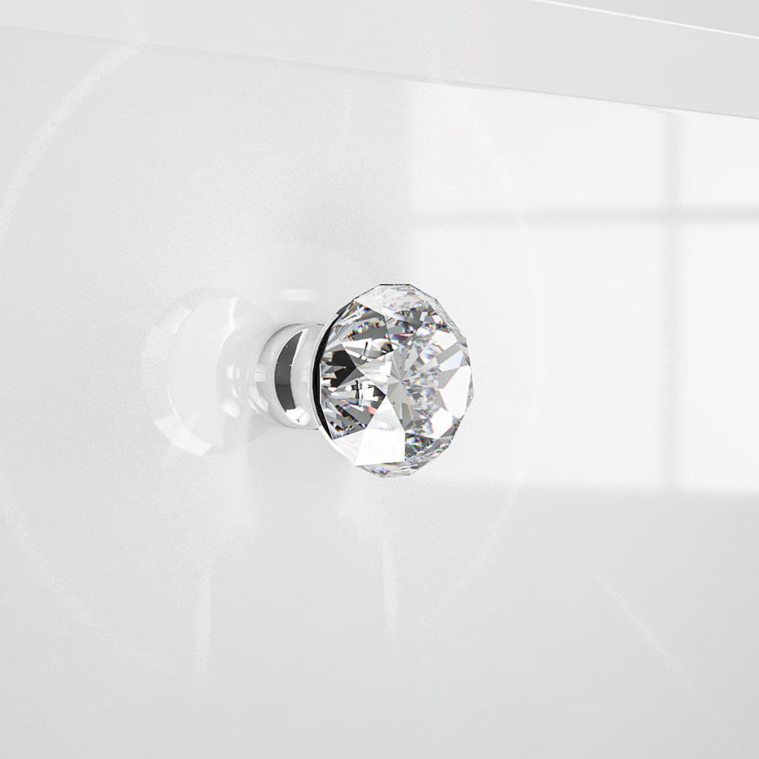 Meuble TV Moderne en Blanc Brillant avec Bordure ABS Durable et Tiroirs Spacieux