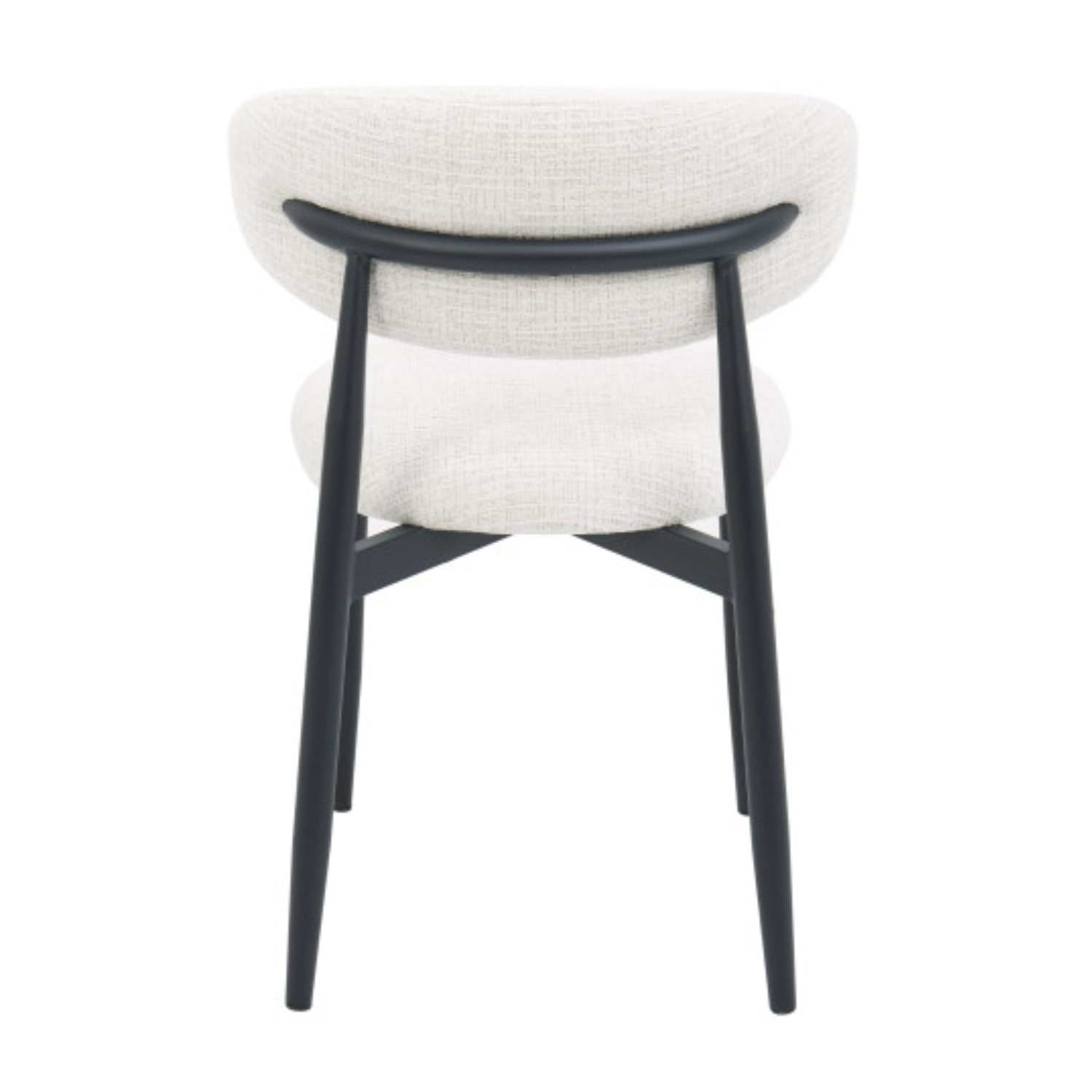 Chaise design – Assise et dossier en tissu, piétement acier (Beige ou Blanc)