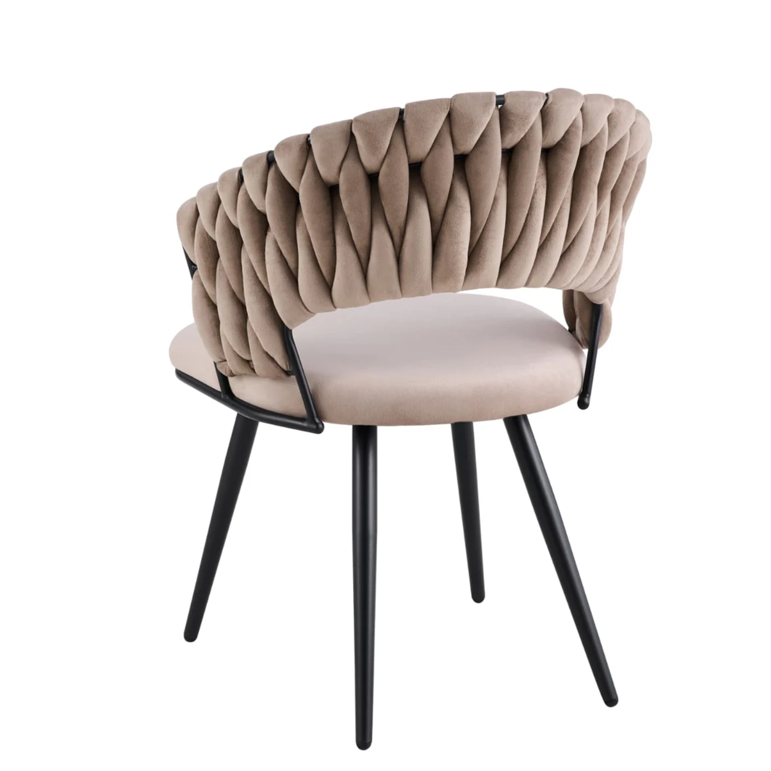 Chaise avec Pieds en Métal Noir et Assise en Velours