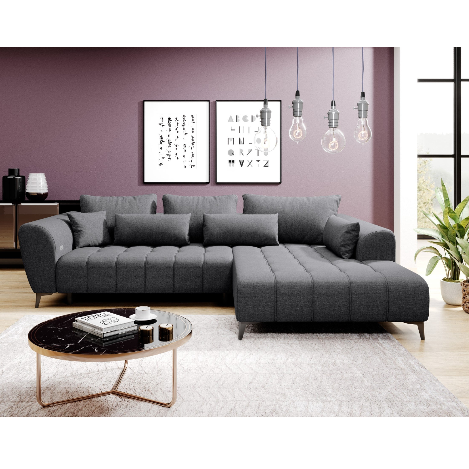 Canapé d’Angle  – Grand Confort avec Profondeur d’Assise Réglable Électriquement