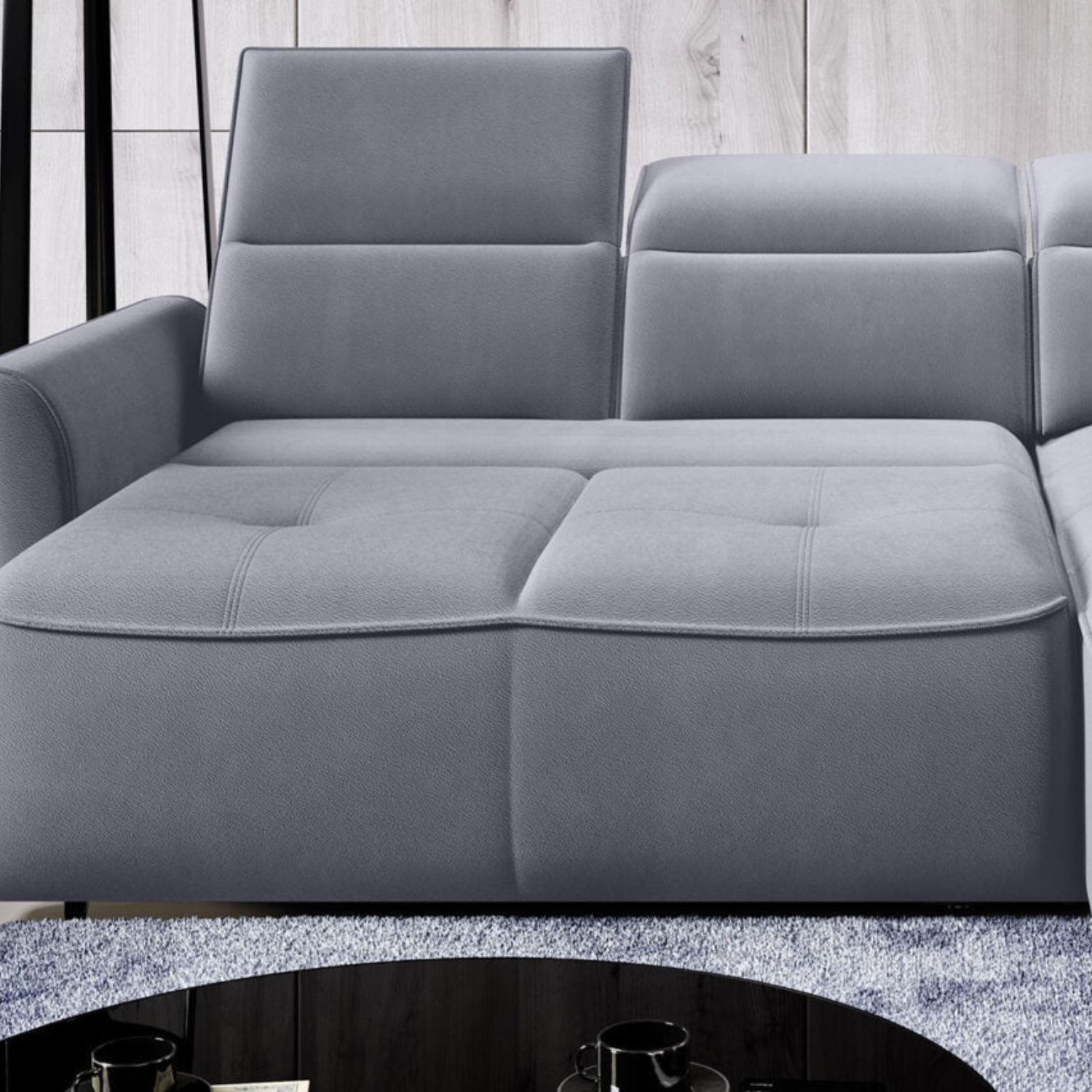 Canapé d'Angle Convertible - Design Moderne, Confort Optimal, Disponible en 3 Tailles | Canapé Réversible avec Coffre de Rangement