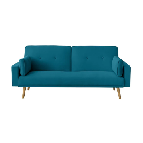 Canapé droit 3 places scandinave convertible en tissu