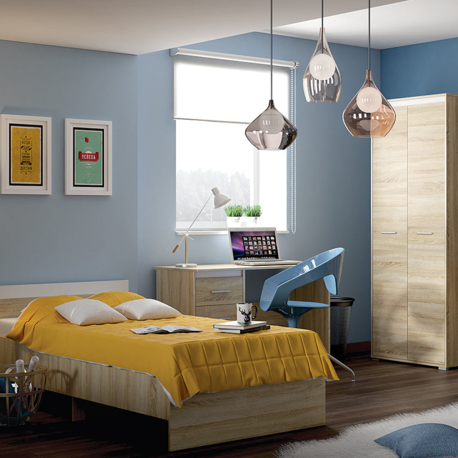 Bureau Moderne avec Bordure ABS en Lumière de Sonoma - Design Élégant et Résistant