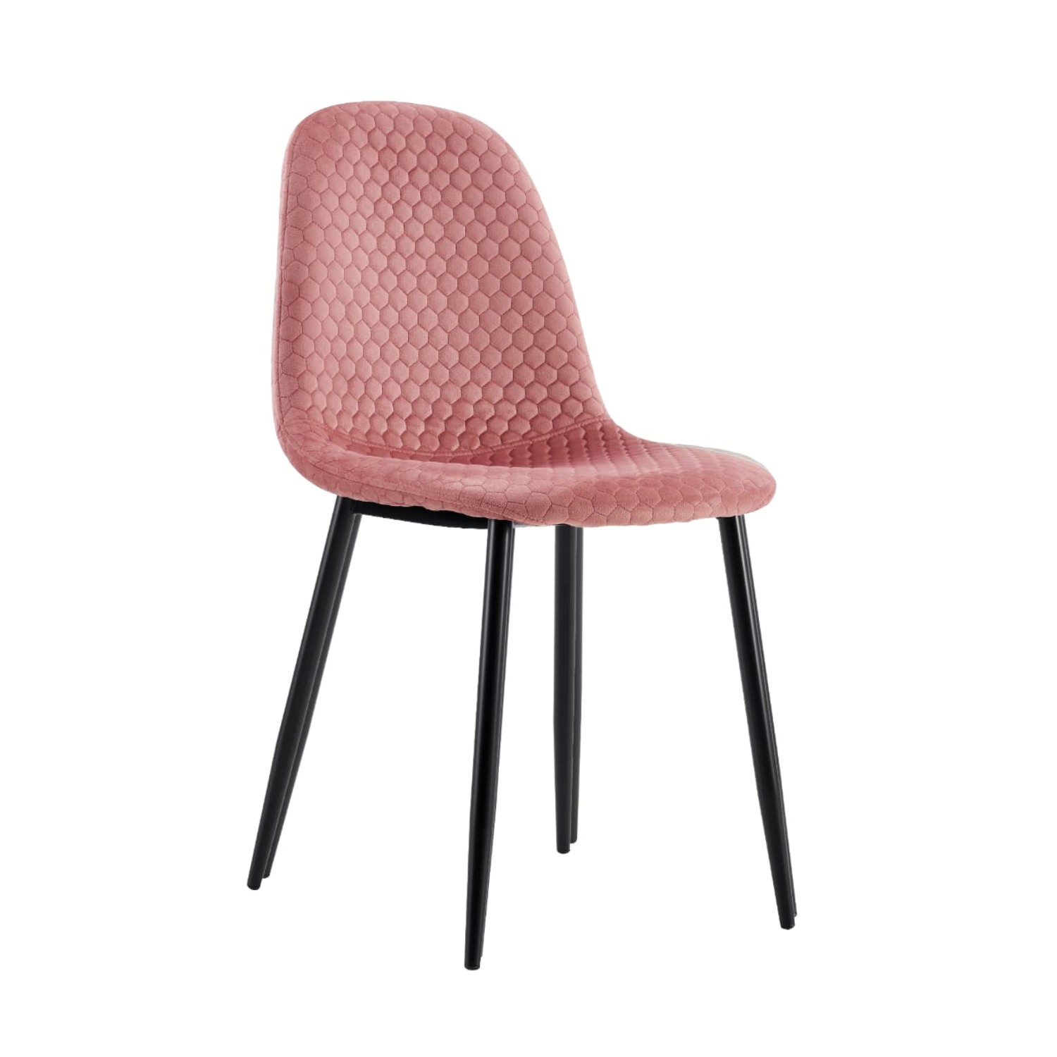 Chaise scandinave assise en velours avec Piètement en Acier