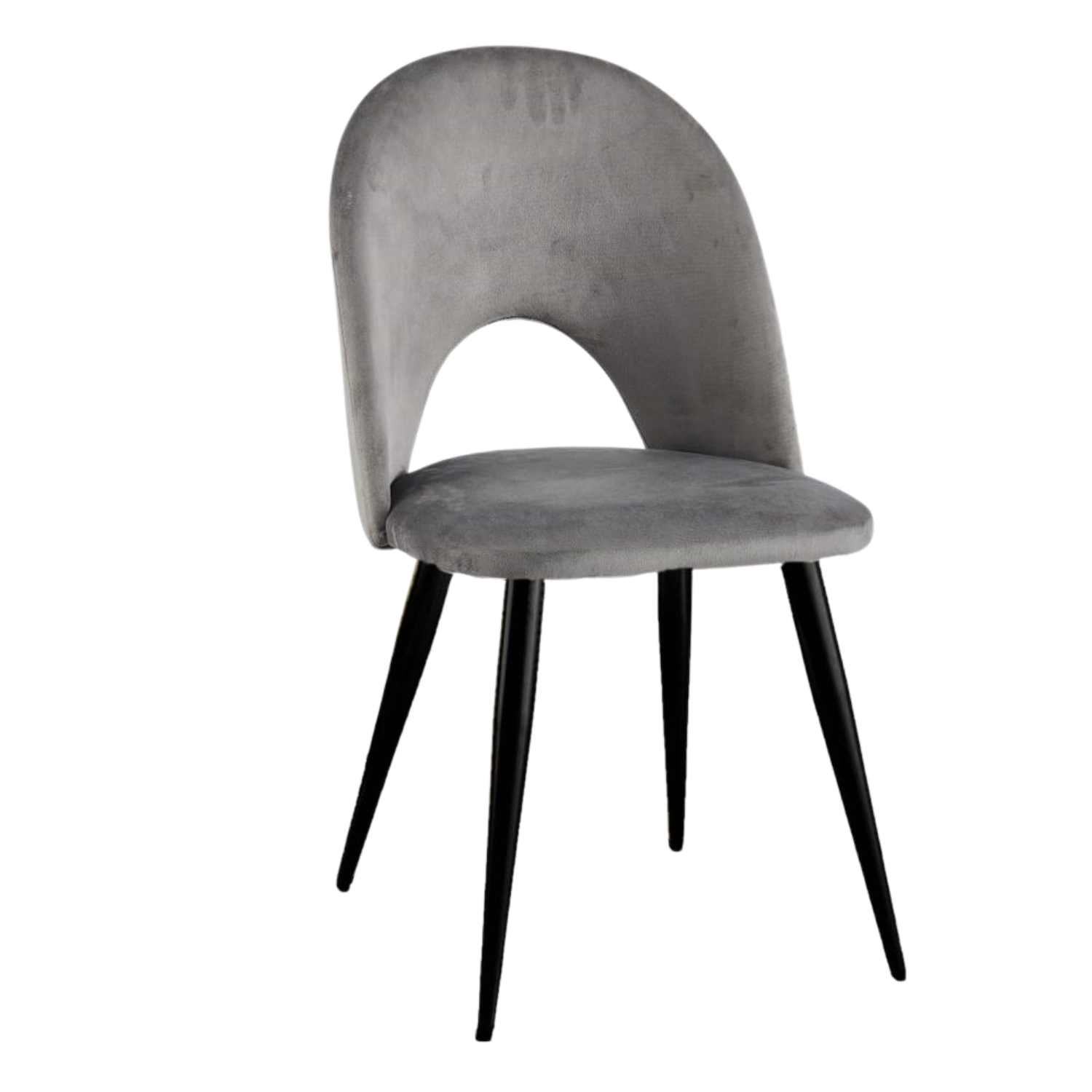 Chaise en velours avec piètement noir ou doré – L 45 cm x P 45 cm x H 90 cm