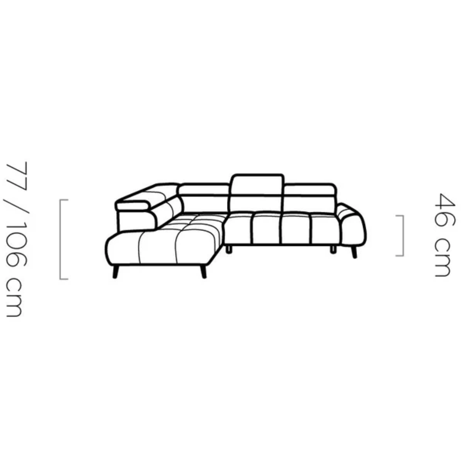 Canapé d'angle moderne avec réglage électrique de la profondeur d'assise Le canapé d'angle