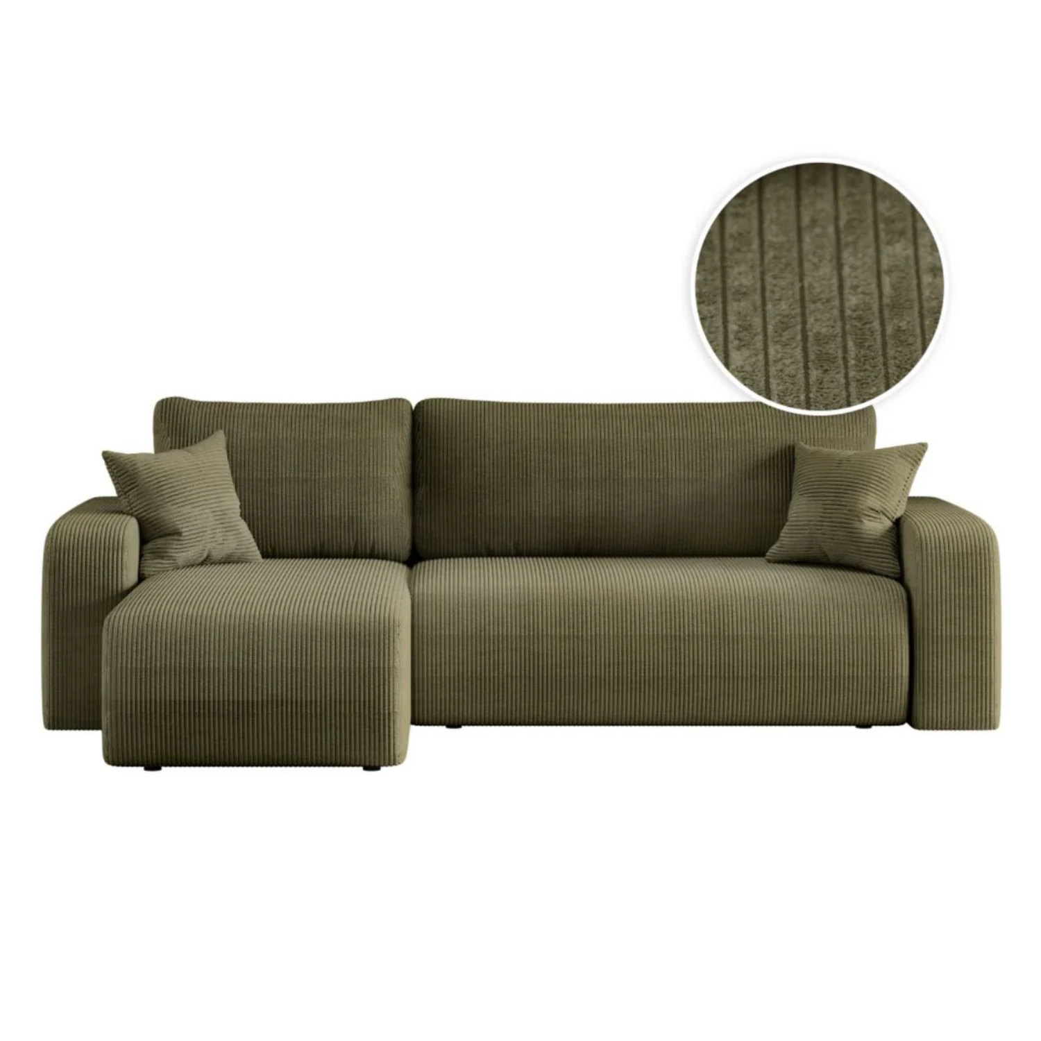 Canapé d'angle convertible et réversible 4 places en velours côtelé