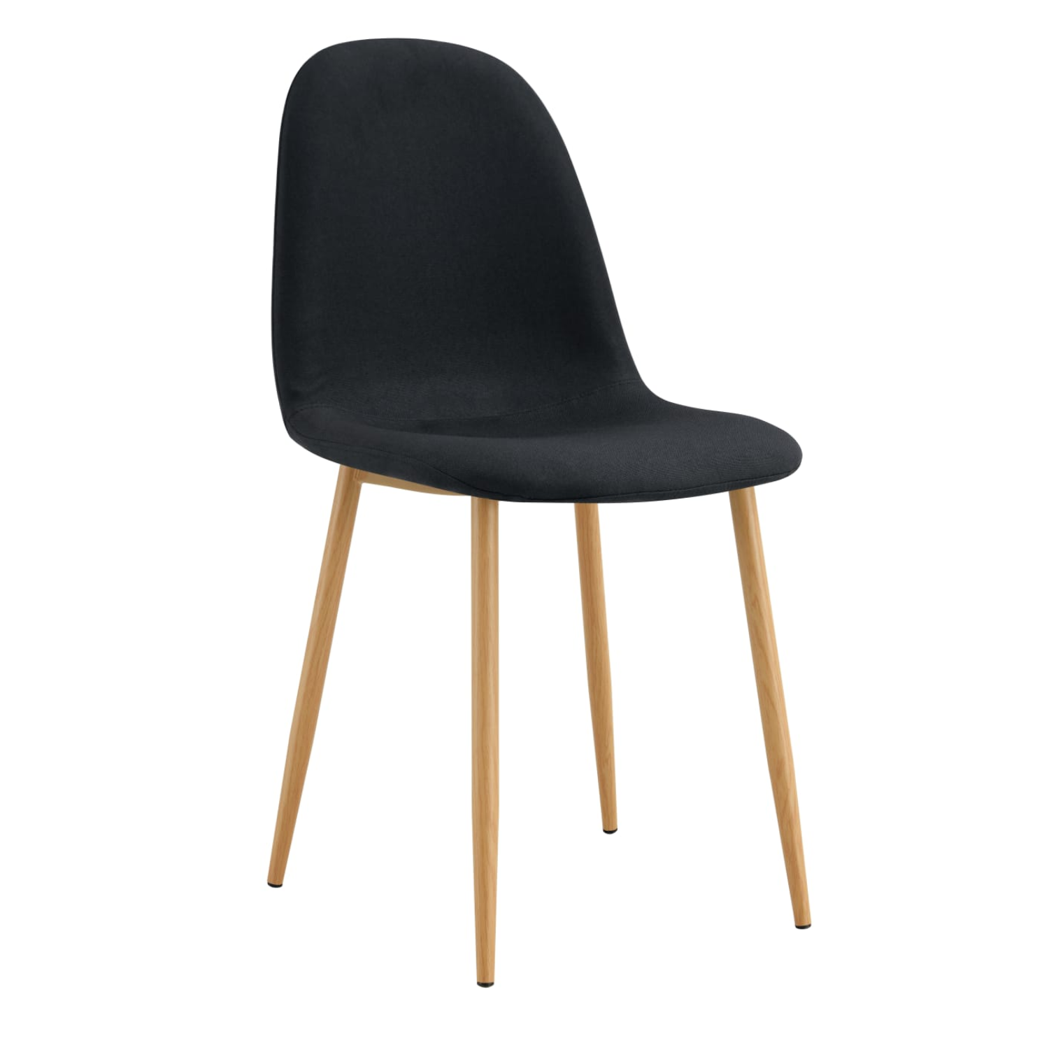 Chaise scandinave avec piètement bois et assise en tissu