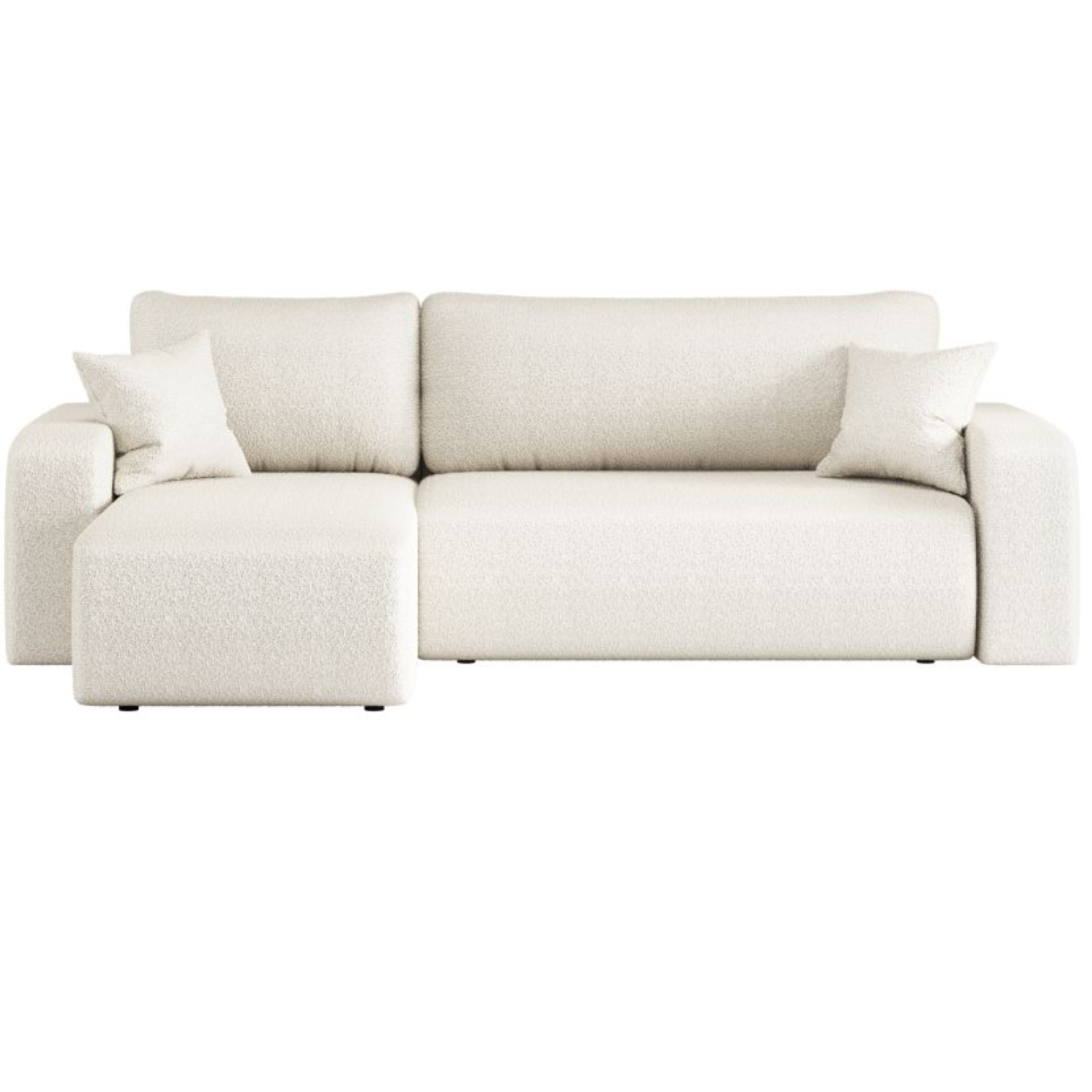 Canapé d'angle convertible et réversible 4 places en tissu bouclette
