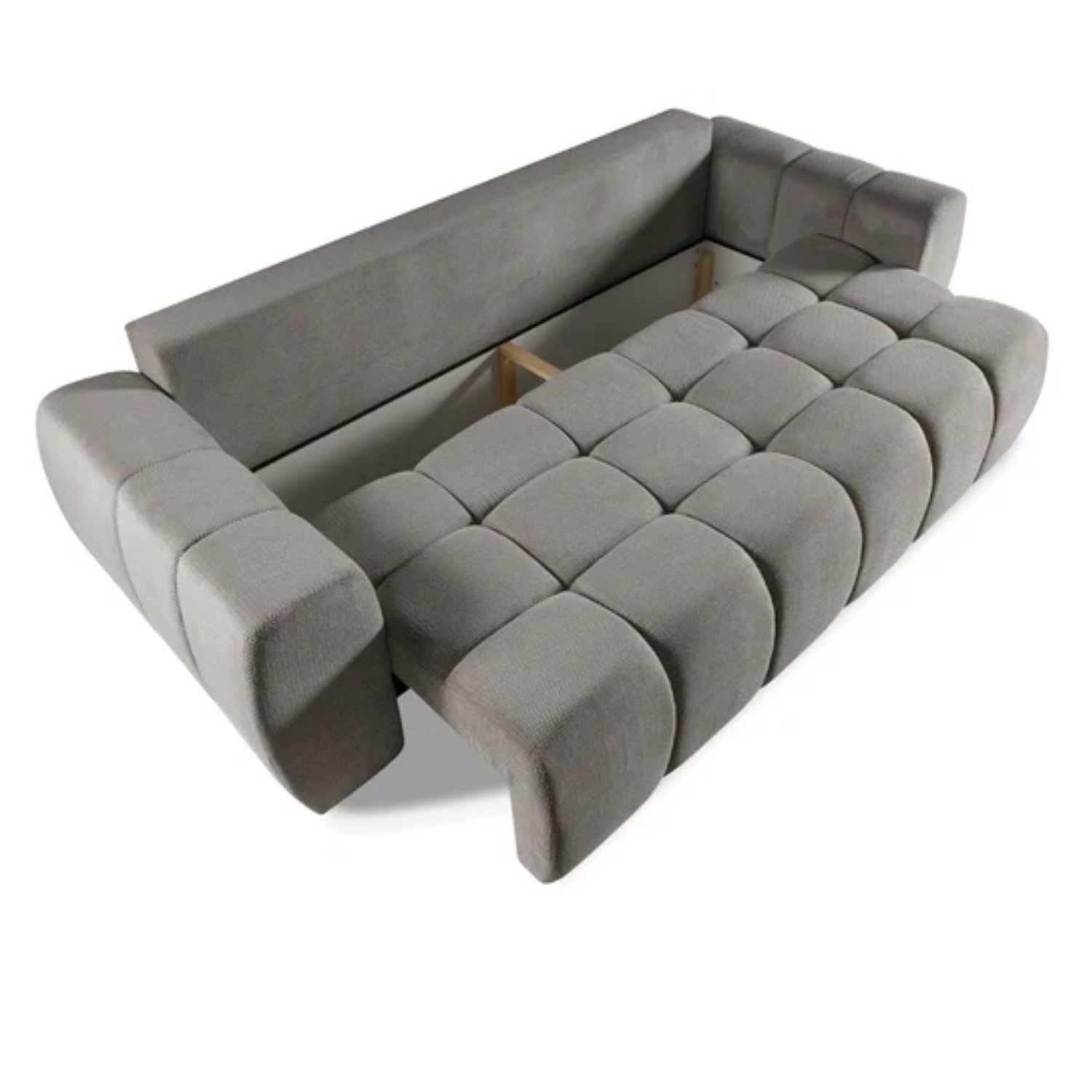 Canapé convertible avec accoudoirs – Couchage élargi & confort moderne en tissu Dunbar 25, disponible en gris ou en beige
