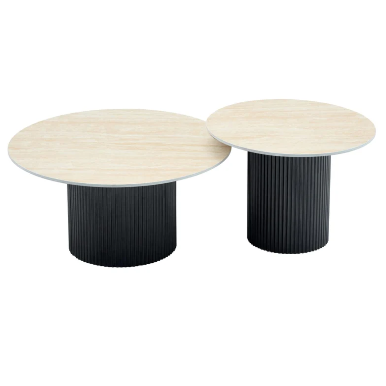 Table basse gigogne plateau céramique travertin ou blanc