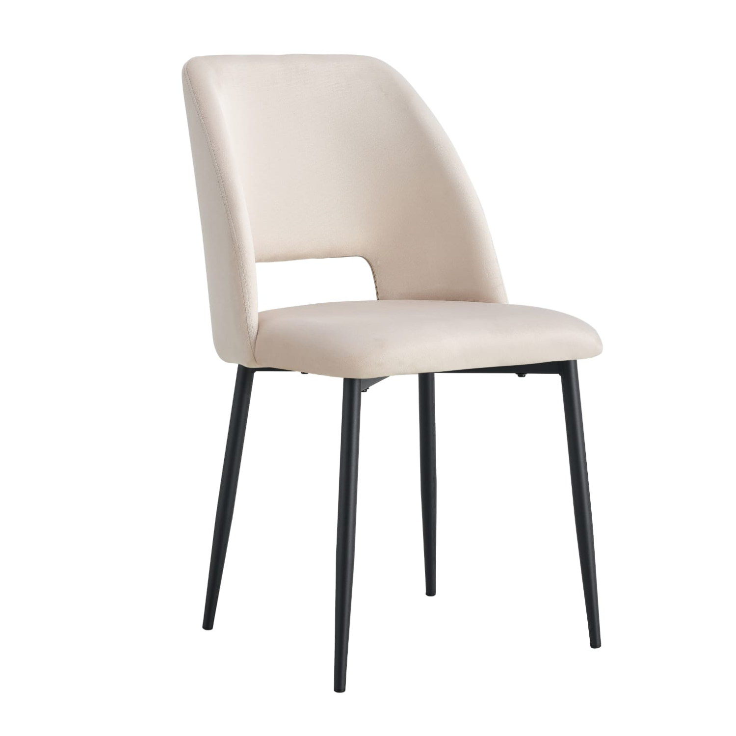 Chaise en Tissu Doudou, Velours ou Sergé – Pieds Métal Noir ou Chrome