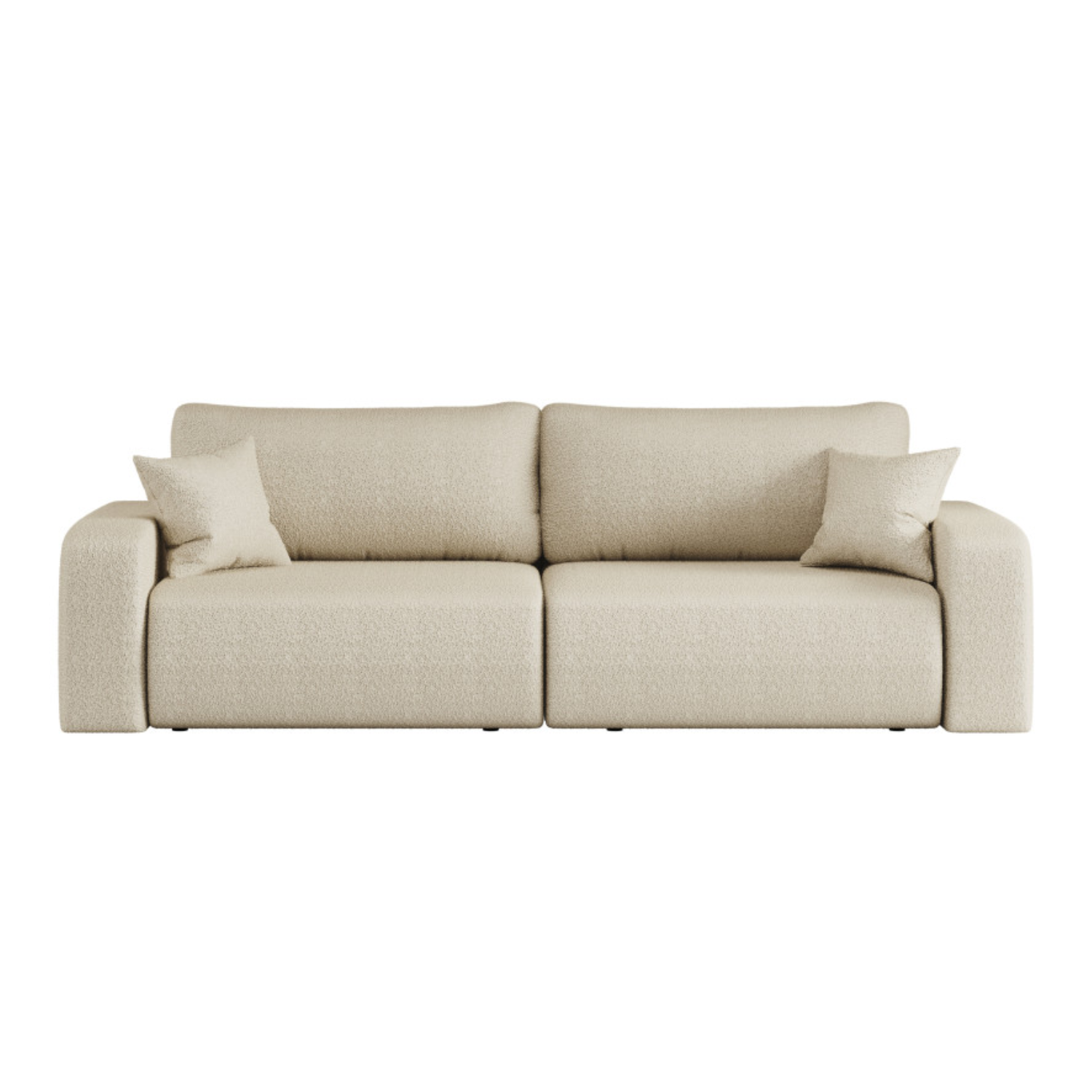 Canapé convertible 3 places – avec coffre de rangement – Tissu bouclette ou velours côtelé – Fabrication européenne