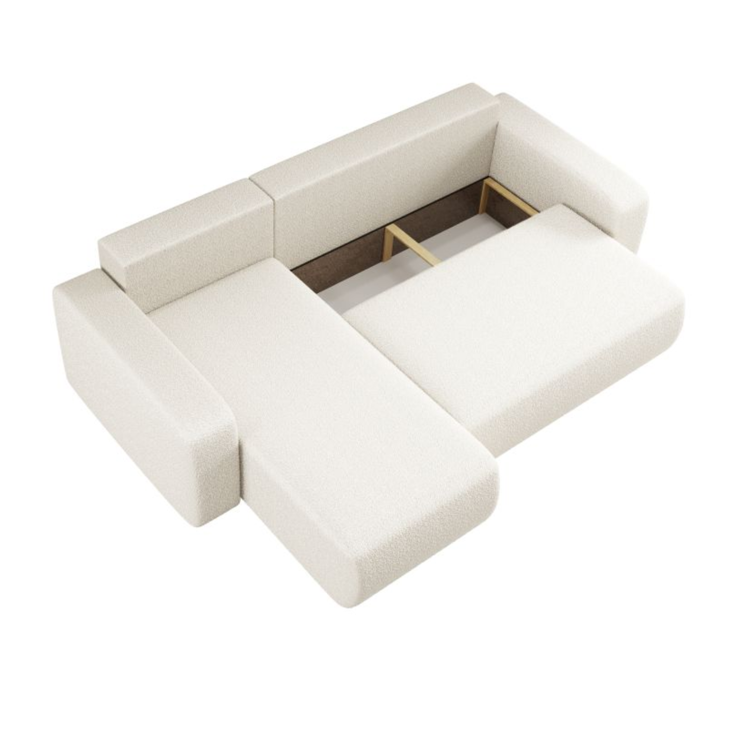 Canapé d'angle convertible et réversible 4 places en tissu bouclette