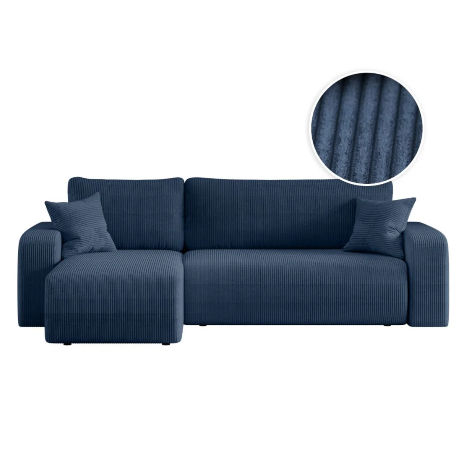 Canapé d'angle convertible et réversible 4 places en velours côtelé