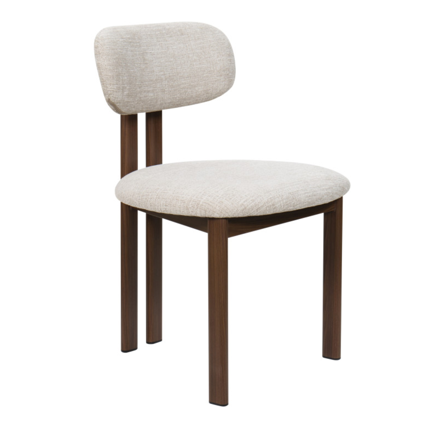 Chaise design VARENA – Assise et dossier en tissu, piétement acier (Blanc ou Beige)