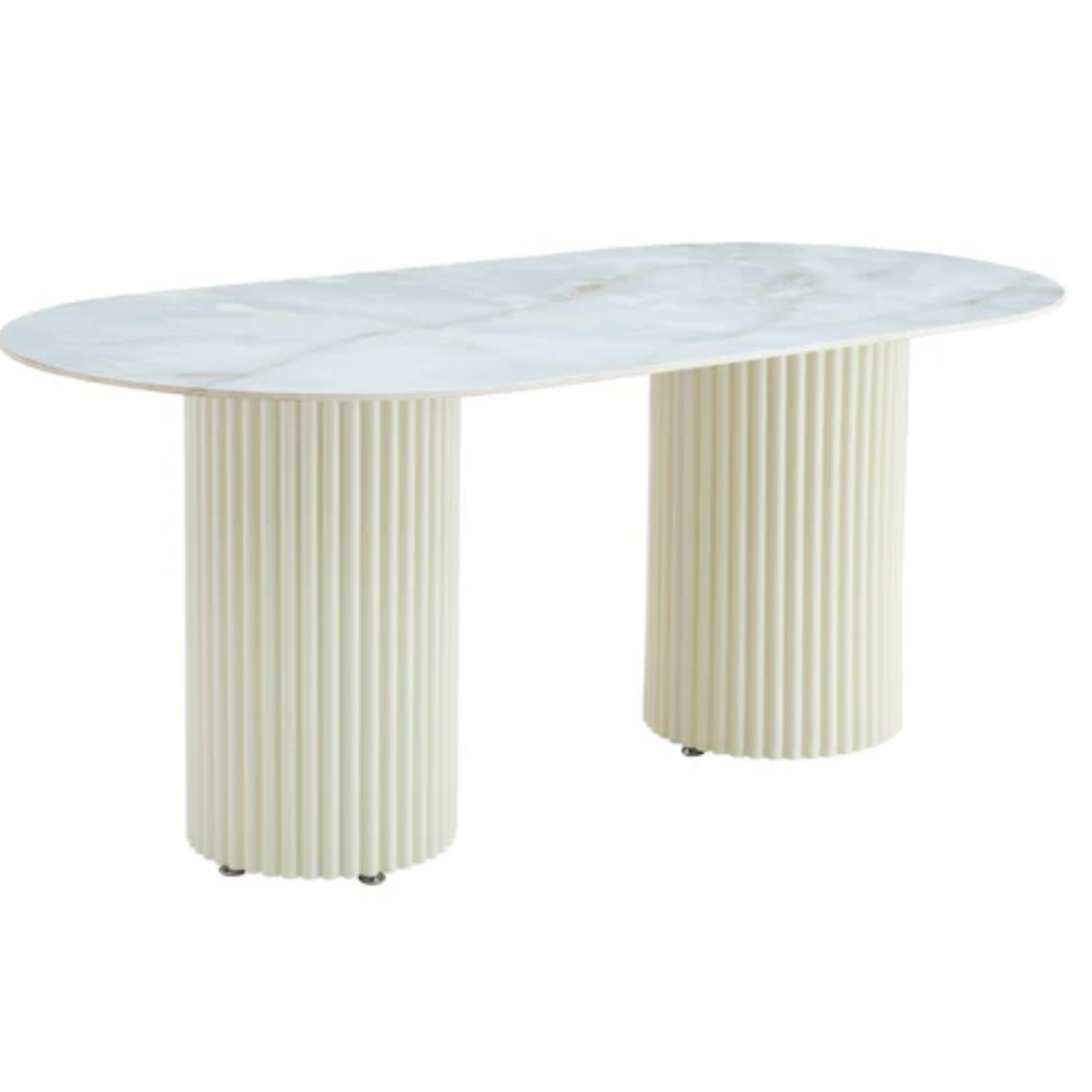Table à Manger –Plateau Céramique Travertin ou Moka, Pieds Métal – Élégance Moderne 180x90 cm