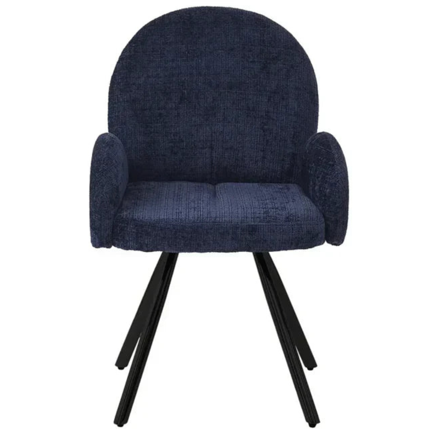 Chaise en tissu chenille avec dossier haut – Piètement en acier doré, argenté ou noir