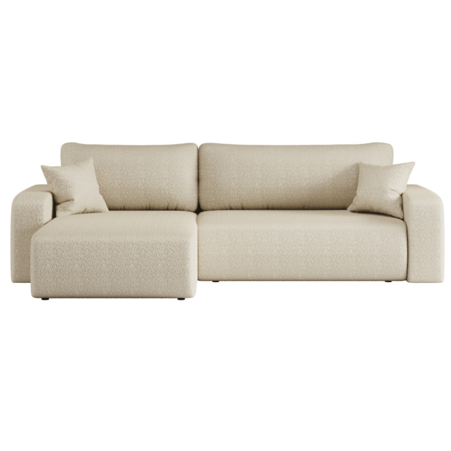 Canapé d'angle max réversible et convertible 5 places en tissu bouclette