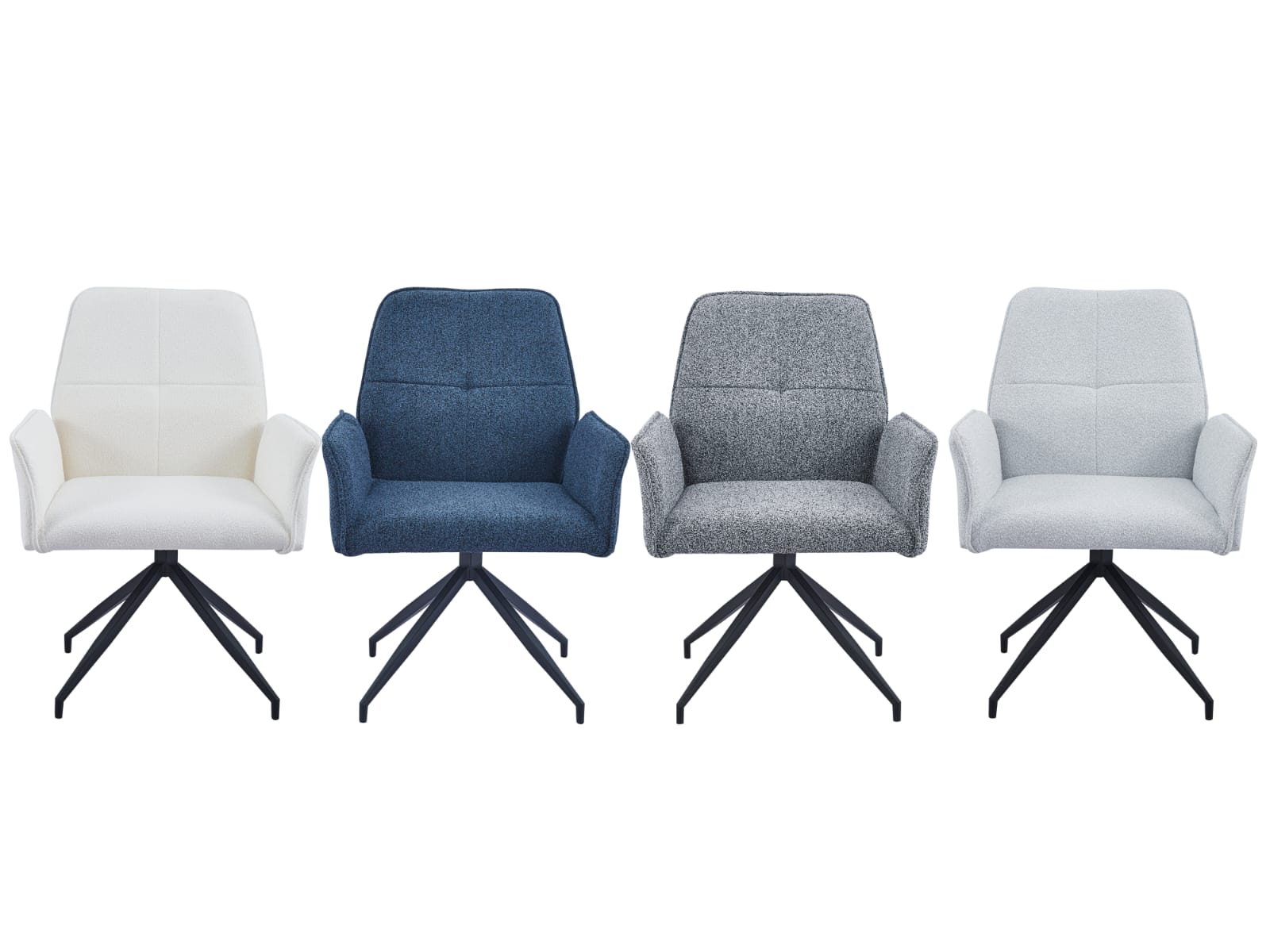 Chaise pivotante – Assise Confortable en Tissu haut de gamme & Piétement Métal Noir , rotation 360° - Decora Home