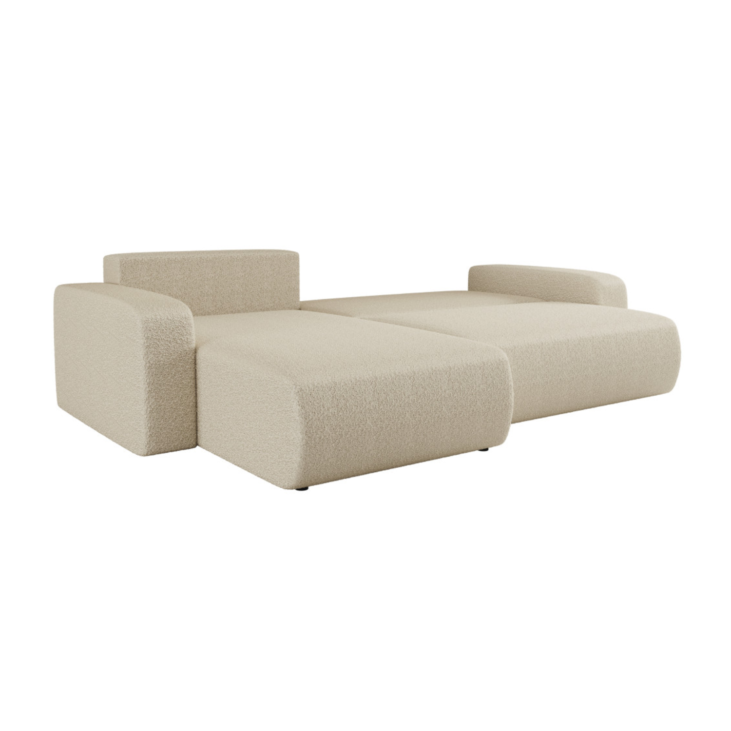 Canapé d'angle max réversible et convertible 5 places en tissu bouclette