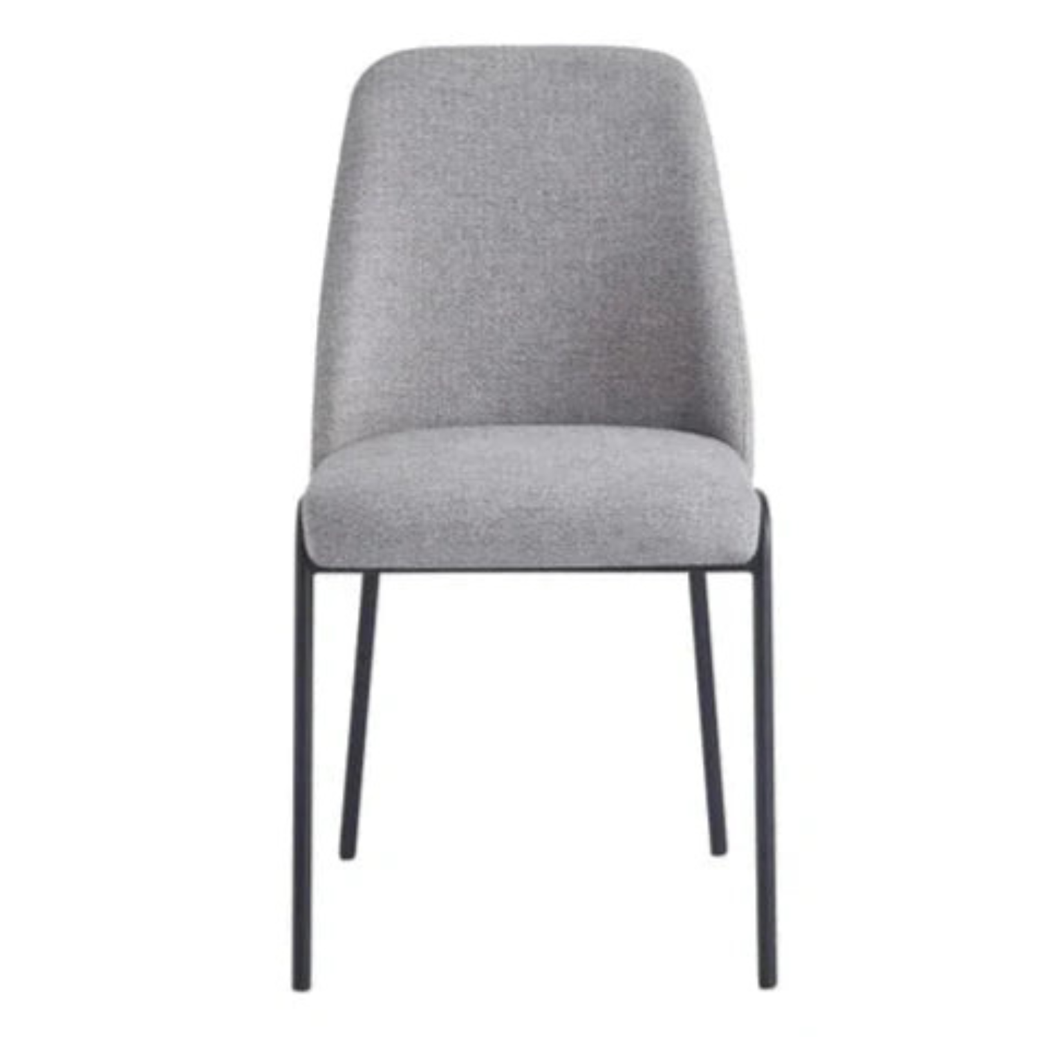 Chaise en Tissu Effet Lin avec Pieds en Métal Noir