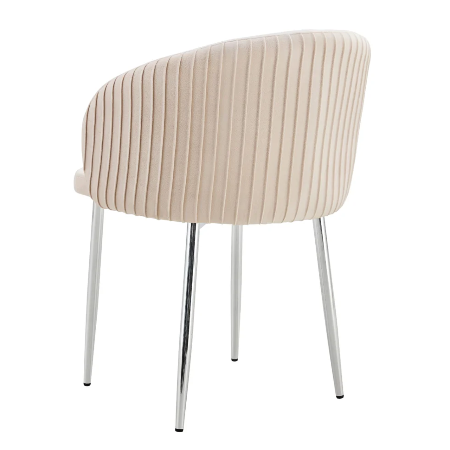 Chaise avec assise en velours et piètement en acier