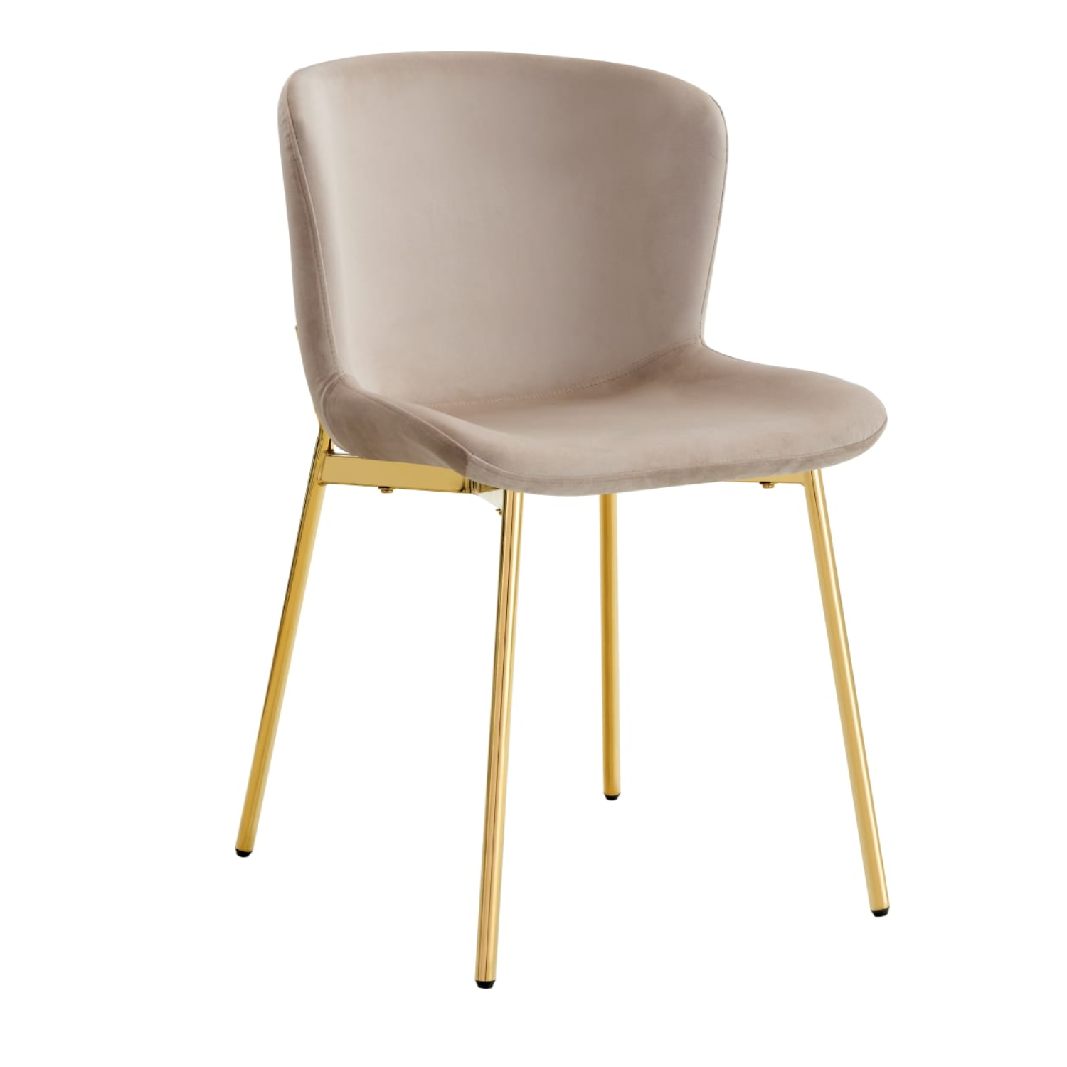 Chaise en Assise velours avec structure métallique dorée, style moderne