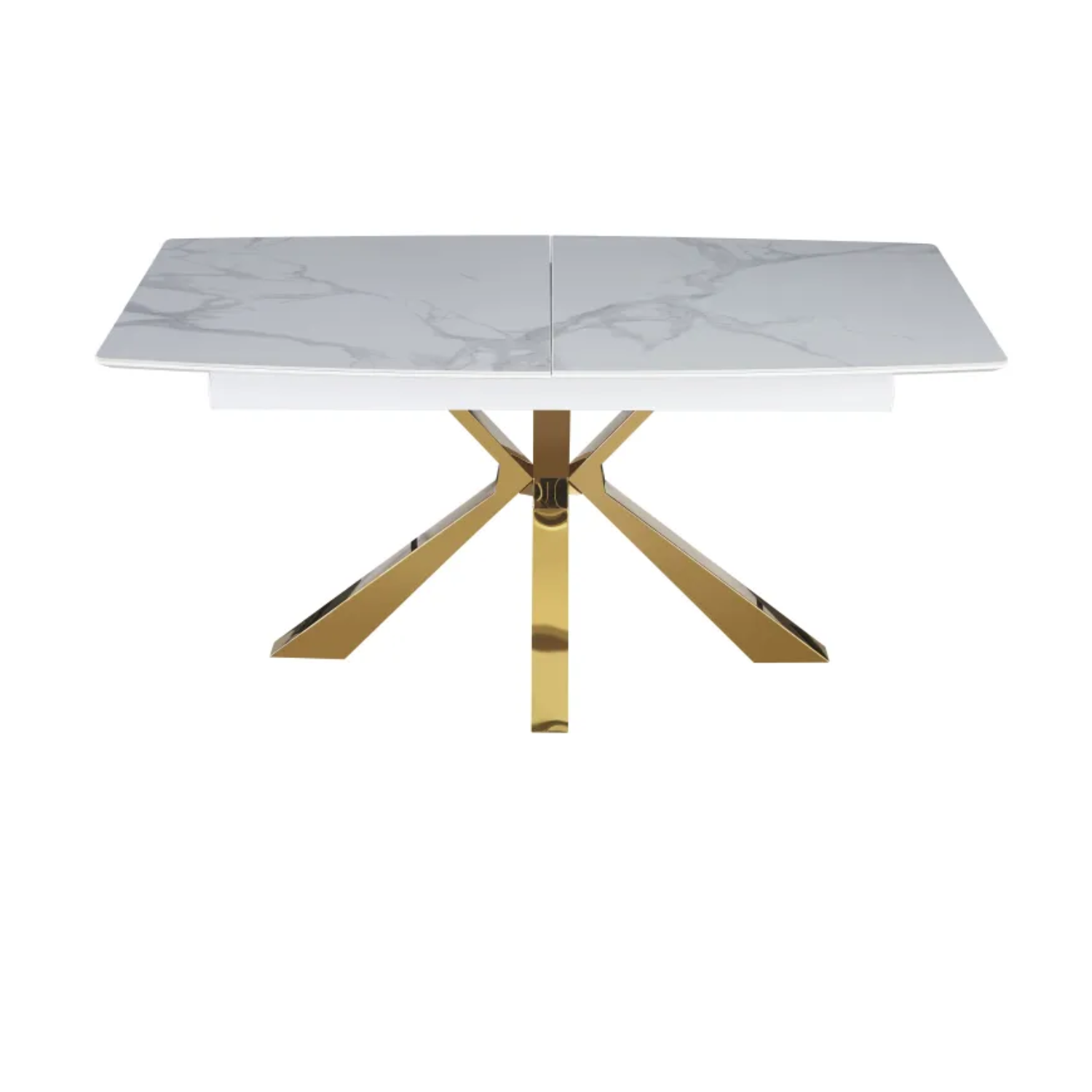 Table a manger extensible en marbre et pieds métallique