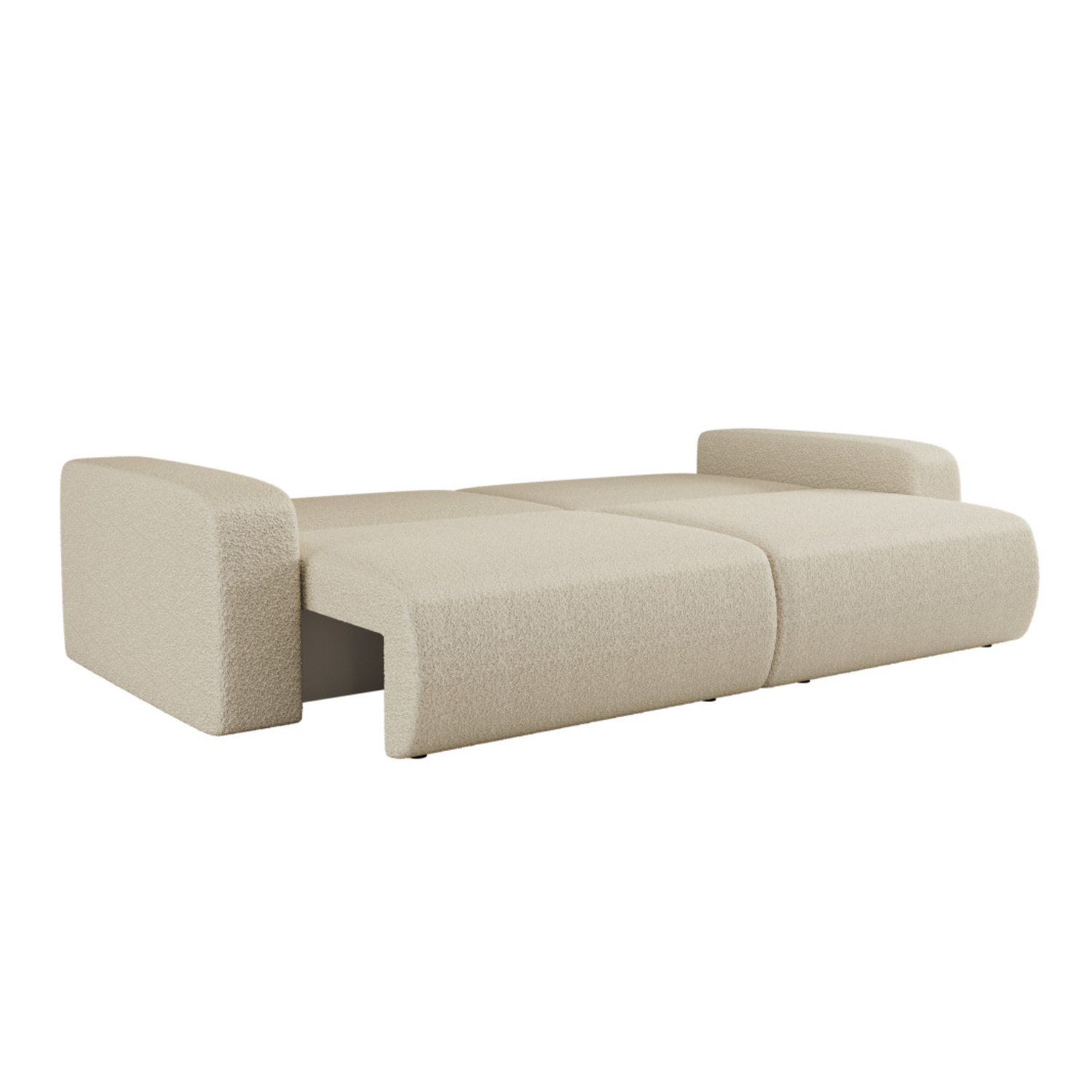 Canapé convertible 3 places – avec coffre de rangement – Tissu bouclette ou velours côtelé – Fabrication européenne