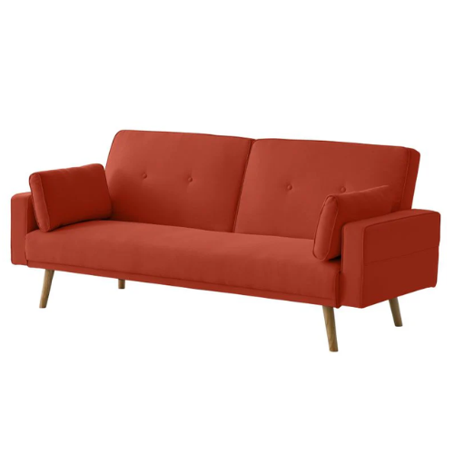 Canapé droit 3 places scandinave convertible en tissu