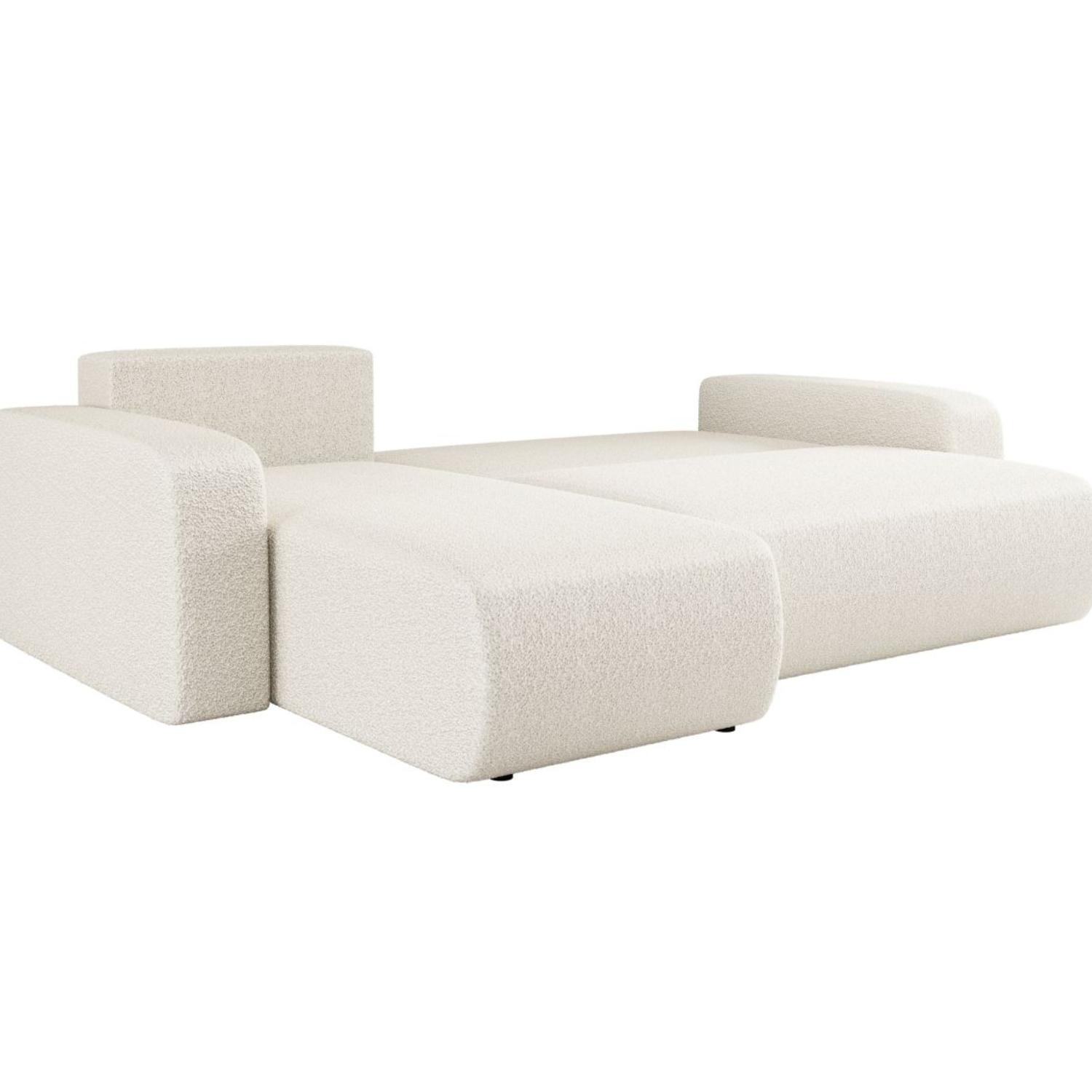Canapé d'angle convertible et réversible 4 places en tissu bouclette