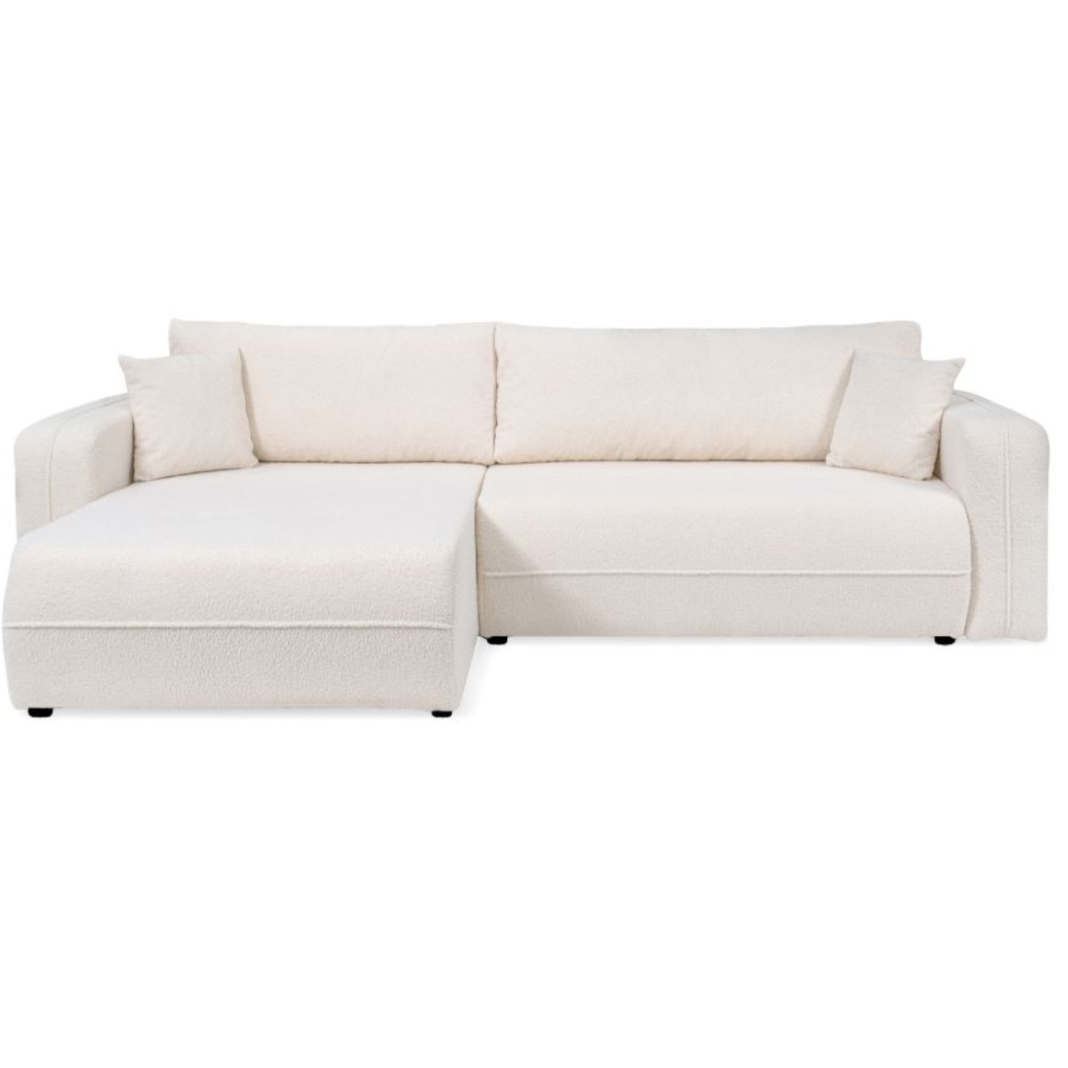 Canapé d'angle max réversible et convertible 5 places en tissu bouclettes