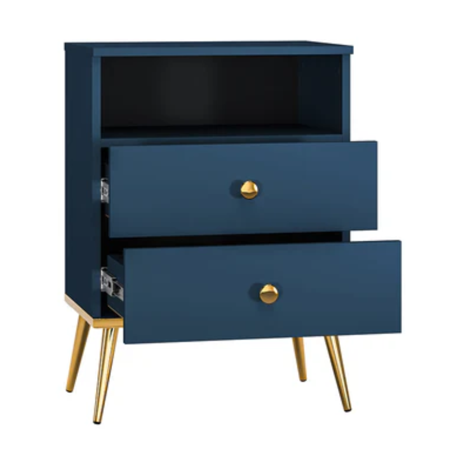 Table de Chevet Moderne en Labrador et Bleu Foncé avec Bordure ABS – Élégance et Durabilité pour Votre Chambre