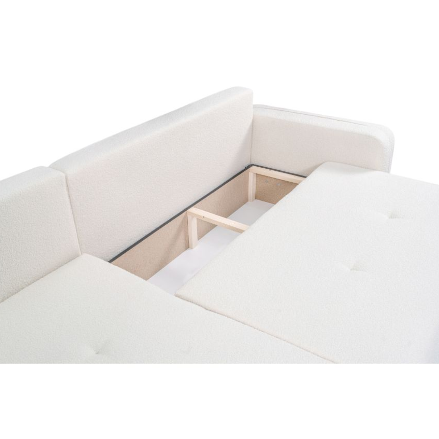Canapé d'angle max réversible et convertible 5 places en tissu bouclettes