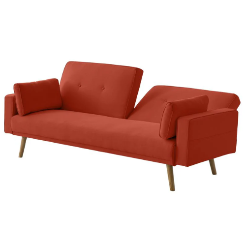Canapé droit 3 places scandinave convertible en tissu