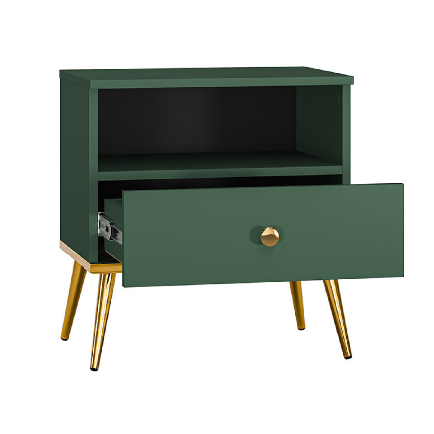 Table de Chevet Labrador avec Pieds Dorés Métalliques - Design Élégant et Résistant