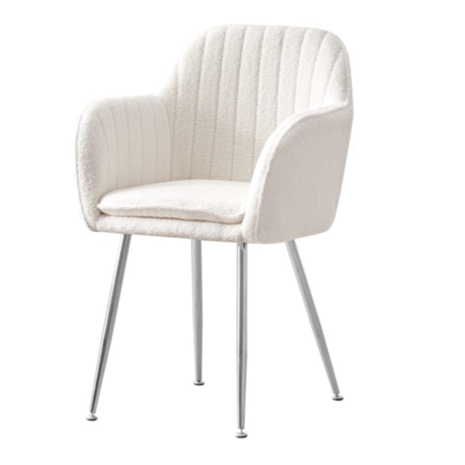 Chaise en similicuir doudou ou velours avec piètement en acier