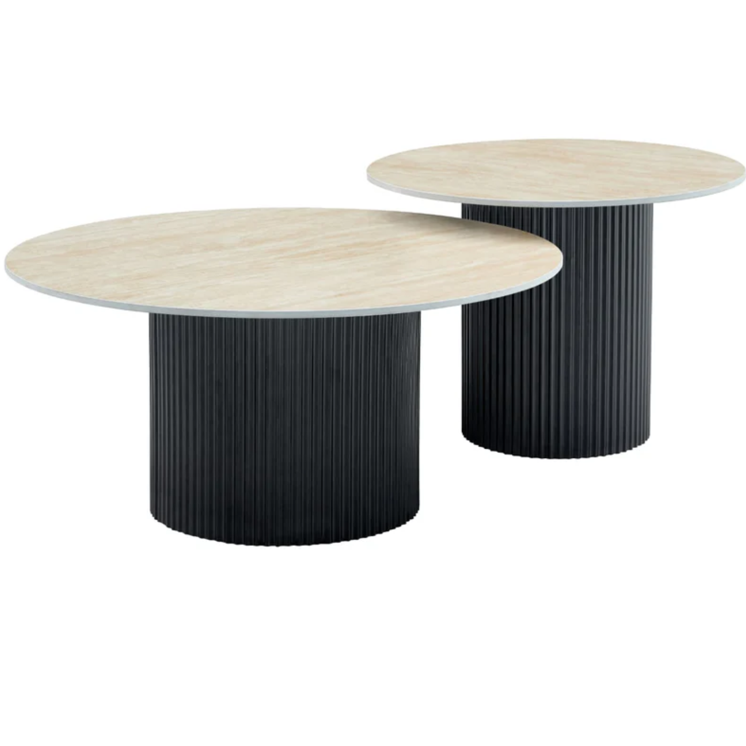 Table basse gigogne plateau céramique travertin ou blanc
