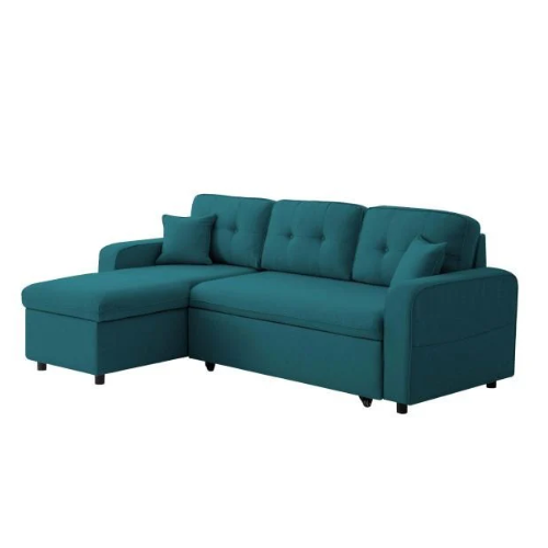 Canapé d'angle convertible réversible en tissu