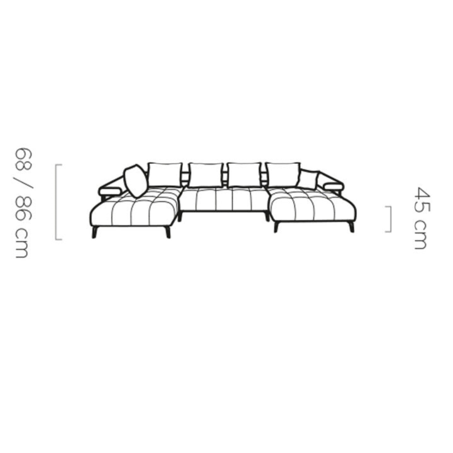 Canapé d’angle moderne avec réglage électrique de la profondeur d’assise